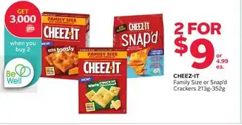 Rexall Cheez-it family size or snap'd crackers offer