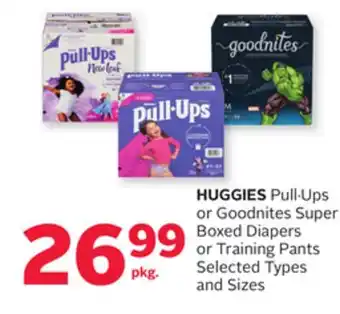 Rexall Huggies pull. ups or goodnites super boxed diapers or training pants offer