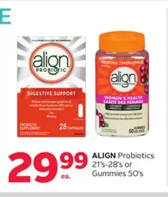 Rexall Align probiotics 21's-28's or gummies 50's offer