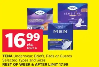 Rexall Tena underwear, briefs, pads or guards offer