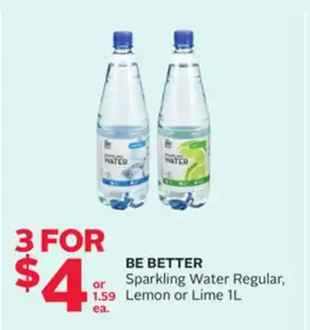 Rexall Be better sparkling water regular, lemon or lime offer