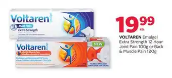 Rexall Voltaren emulgel extra strength 12 hour joint pain 100g or back & muscle pain 120g offer