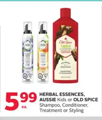 Rexall Herbal essences, aussie kids or old spice shampoo, conditioner, treatment or styling offer