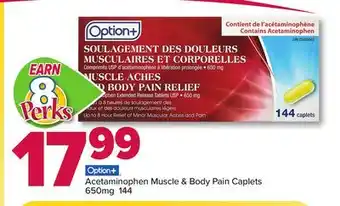 PharmaChoice Option+ acetaminophen muscle & body pain caplets offer