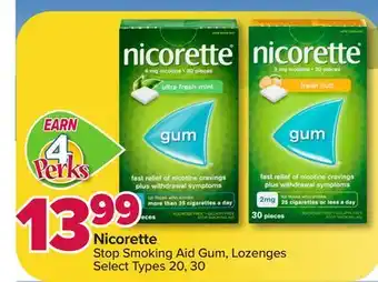 PharmaChoice Nicorette stop smoking aid gum, lozenges offer