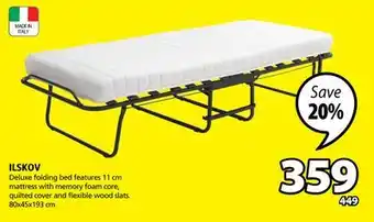 JYSK Ilskov deluxe folding bed offer