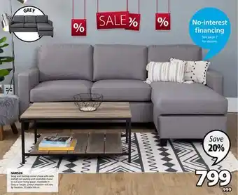JYSK Namsen snug and inviting corner chaise sofa offer