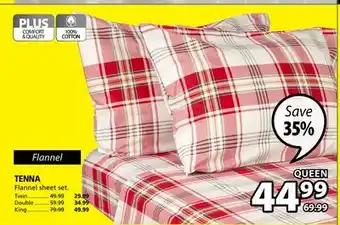 JYSK Tenna flannel sheet set offer