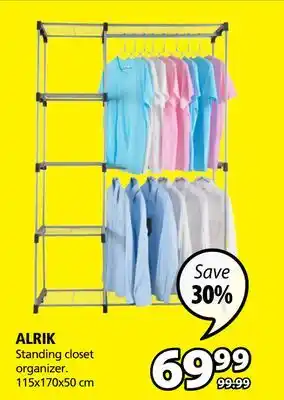 JYSK Alrik standing closet organizer offer