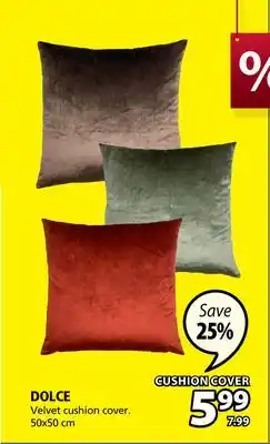 JYSK Dolce velvet cushion cover offer