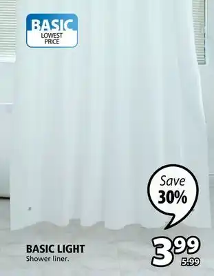 JYSK Basic light shower liner offer