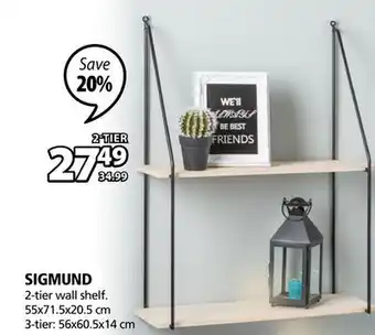 JYSK Sigmund 2-tier wall shelf offer