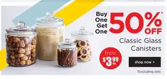 Kitchen Stuff Plus Classic glass canisters offer
