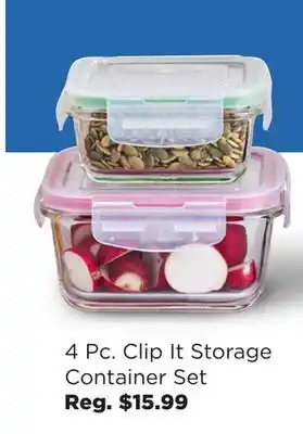 Kitchen Stuff Plus 4 pc. clip it storage container set offer