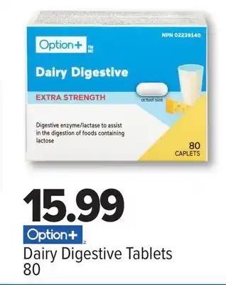 RxHealthMed Option+ dairy digestive tablets offer