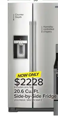 Leon's Maytag fingerprint resistant stainless steel counter depth side by side refrigerator (20.60 cu ft) - msc21c6mfz offer