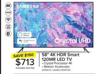 Leon's Samsung 58 cuhd 4k smart tv un58cu7000fxzc offer