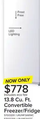 Leon's L2 white upright freezer (13.8 cu. ft.) - lru14f3awwc offer