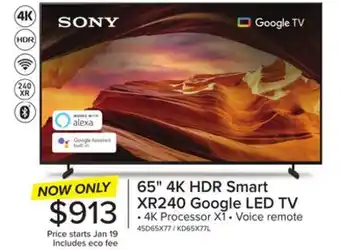 Leon's Sony 65 x77l 4k hdr led tv google tv - kd65x77l offer