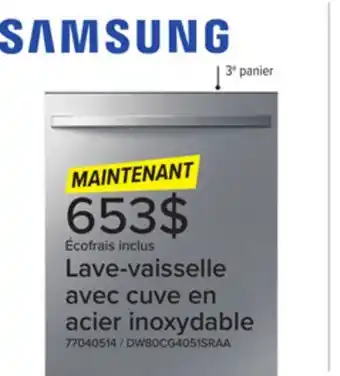Leon's Lave-vaisselle avec 3e panier acier inoxydable dw80cg4051sraa samsung offer