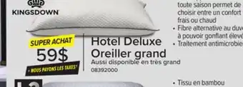 Leon's Hotel deluxe oreiller toute saison kingsdown offer