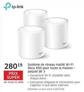 The Source Système de réseau maillé wi-fi deco x50 pour toute la maison – paquet de 3 tp-link offer