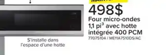 Leon's Four micro-ondes avec hotte intégrée 1,1 pi³ à profil bas 400 pcm acier inoxydable me11a7510ds/ac samsung offer