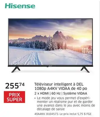 The Source Téléviseur intelligent à del 1080p a4kv vidaa de 40 po hisense offer