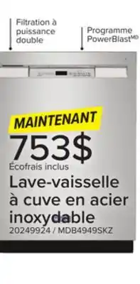 Leon's Lave-vaisselle 24 po avec filtration à puissance double 50 dba acier inoxydable résistant aux traces de doigts mdb4949skz may offer