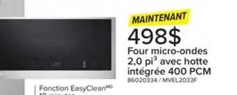 Leon's Four micro-ondes intelligent avec hotte intégrée 2,0 pi³ avec wi-fi et easyclean acier argent platine mvel2033f lg offer
