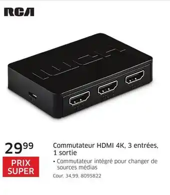 The Source Commutateur hdmi 4k, 2 entrées, 1 sortie rca offer