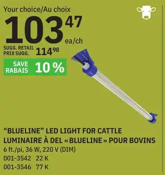BMR Blueline led light for cattle offer