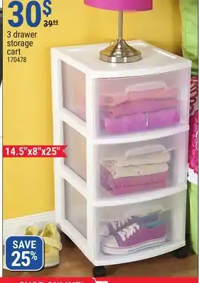 Rossy 3 drawer storage cart offer