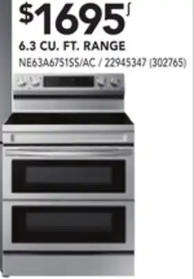 RONA Samsung 6.3 cu. ft. range offer