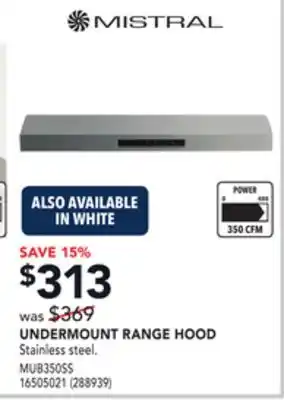 RONA Undermount range hood offer
