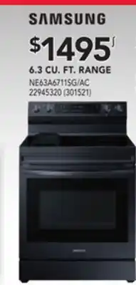RONA Samsung 6.3 cu. ft. range offer