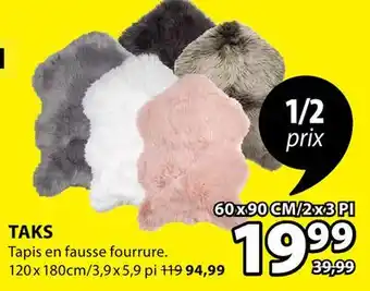 JYSK Tapis en fausse fourrure taks offer