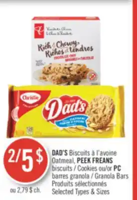 Pharmaprix Dad's biscuits peek freans cookies or pc granola bars offer