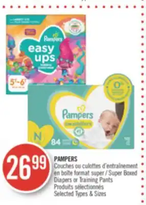 Pharmaprix Pampers super boxed diapers or training pants offer