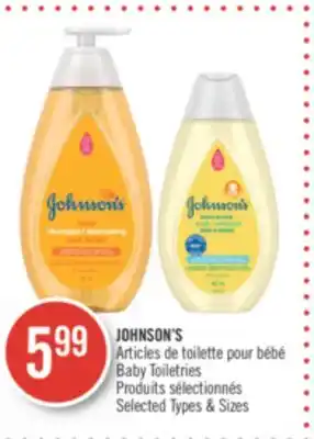Pharmaprix Johnson's baby toiletries offer