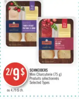Pharmaprix Schneiders mini charcuterie offer