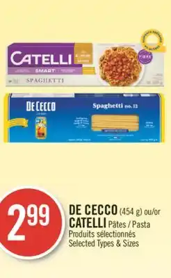 Pharmaprix De cecco (454 g) or catelli pasta offer