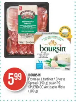 Pharmaprix Boursin cheese spread (150 g) or pc splendido antipasto misto (100 g) offer