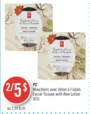Pharmaprix Pc facial tissues with aloe lotion offer