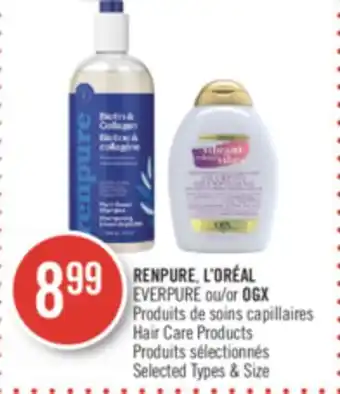 Pharmaprix Renpure l'oreal everpure or 0gx| hair care products offer