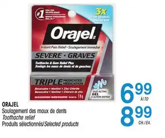 Uniprix Orajel soulagement des maux de dents toothache relief produits sélectionnés/selected products offer