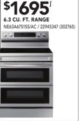 Réno Dépôt Samsung 6.3 cu. ft. range offer