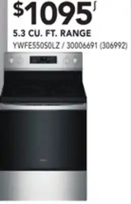 Réno Dépôt Whirlpool 5.3 cu. ft. range offer