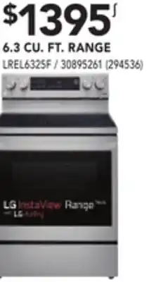 Réno Dépôt Lg 6.3 cu. ft. range offer