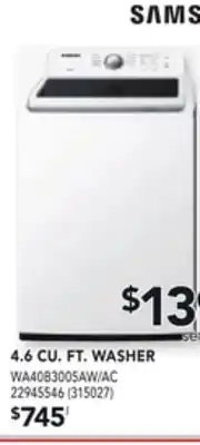 Réno Dépôt Samsung 4.6 cu. ft. washer offer